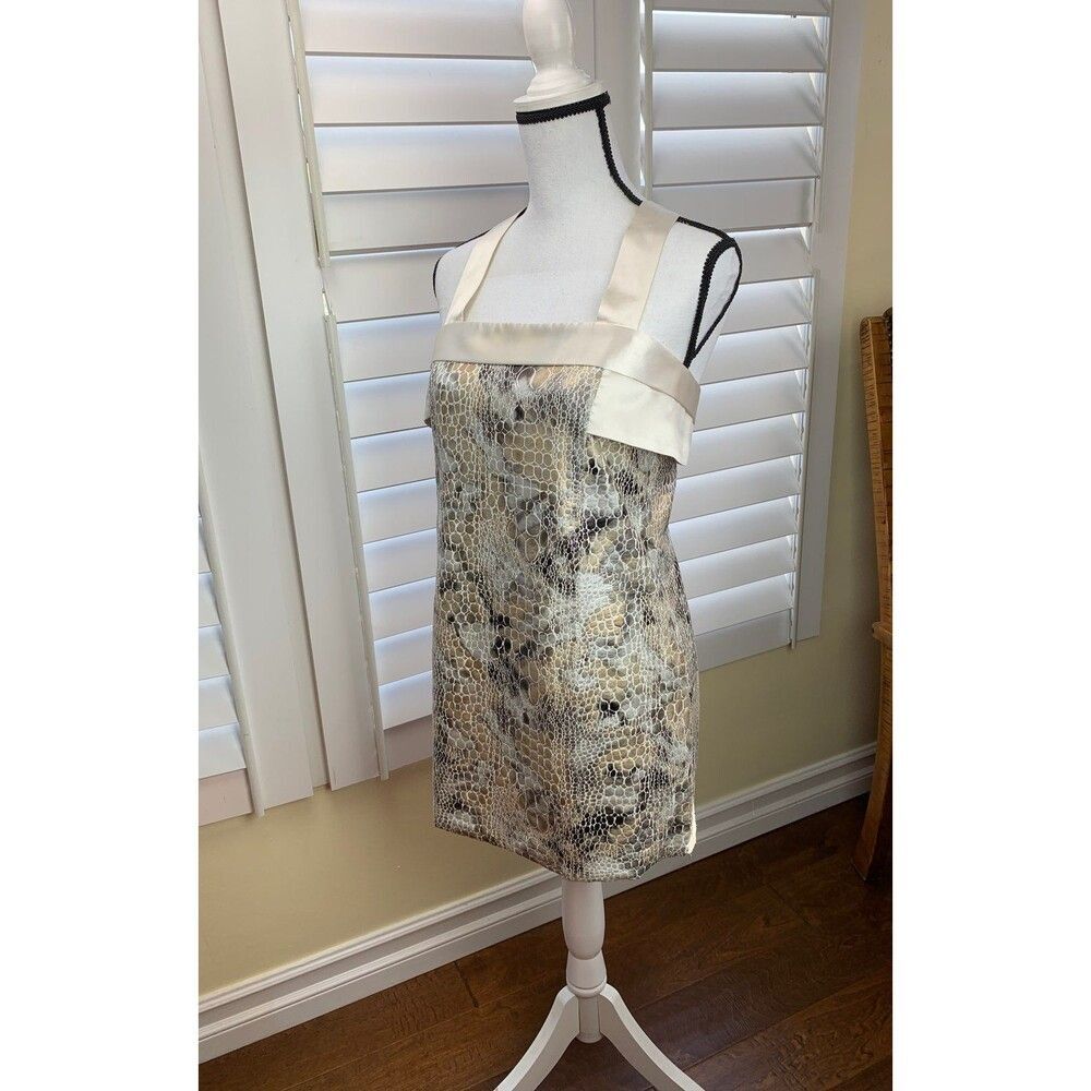 North Beach Snake Skin Pattern Elegant Cocktail Party Mini Dress - Size S (A109)